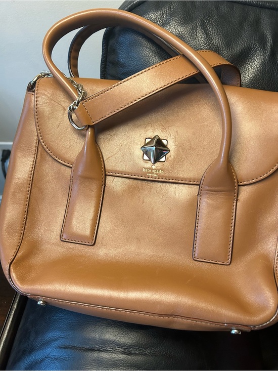 kate spade Handbags - kate spade Tan Leather Top-Handle Satchel with Star Accent